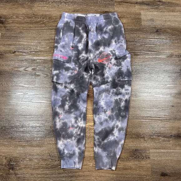 Nike Sportswear Club Space Wave Cargo Fleece Pants Joggers Mens Large FB9041-410 - Picture 1 of 7